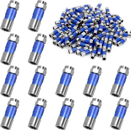 KIT COM 10 CONECTORES DE COMPRESSAO DE CABO AXIAL RG-6