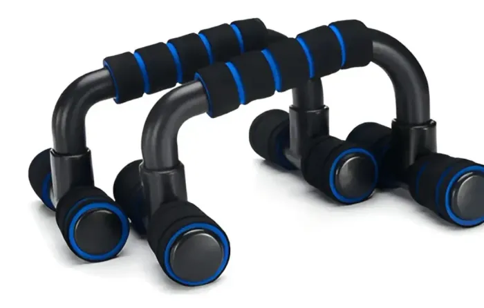 Apoio Para Flexão Barra De Chão Ergonômica Exercício Fitness Cor Preto
