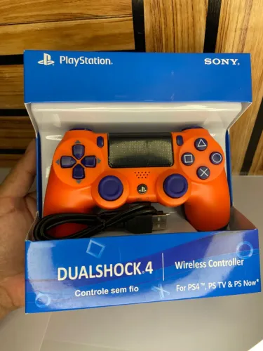 Controle Ps4 Sem Fio Laranjado