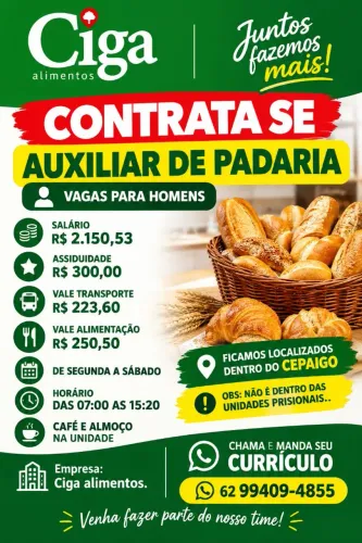 Auxiliar de padaria 