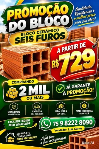 Blocos grande  cerâmicos em promoção 