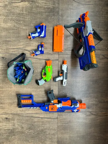 Kit Nerf Original Hasbro - 6 Armas + 56 Dardos - Excelente Estado