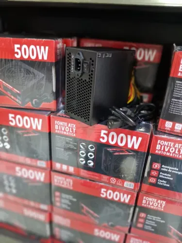 Fonte 500W, ATX Bivolt, Preto 