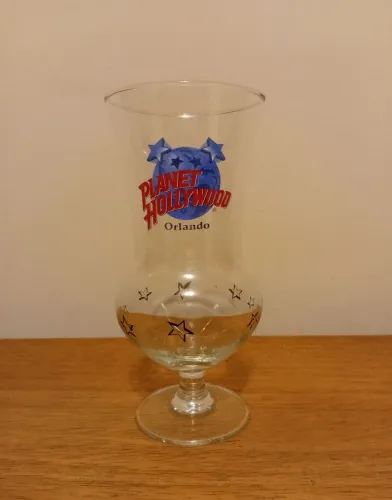 Taça de vidro colecionável do restaurante Planet Hollywood Orlando