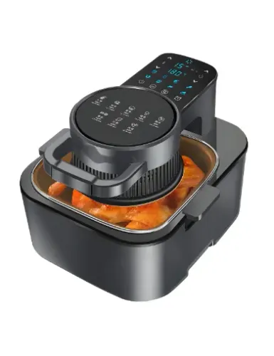 Fritadeira Grande Sem Óleo Air Fryer Digital Lcd 8l Cor Preto