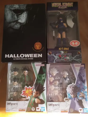 lote de action figure lacrados Hunter x Hunter mortal Kombat e halloween lacrados