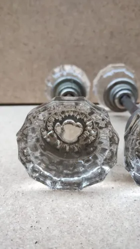 Antigas Maçanetas de Cristal de 12 Pontas