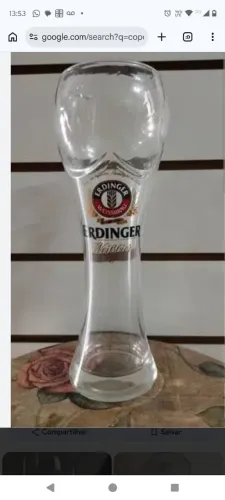Copo Futebol Erdinger Weissbier edição limitada 500ml Em Vidro Importado Alemanha