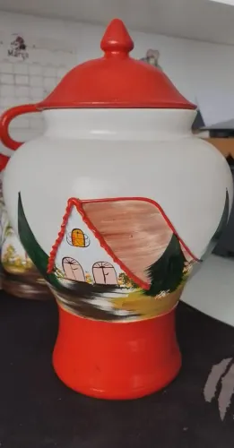Pote de biscoito de casinha
