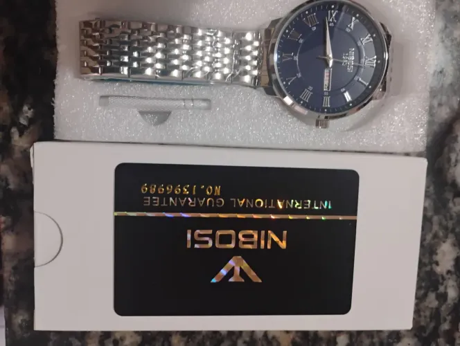 Relógio Nibosi original aço inoxidável sofisticado e resistente