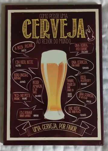 Placa decorativa cantinho do churrasco cerveja adega