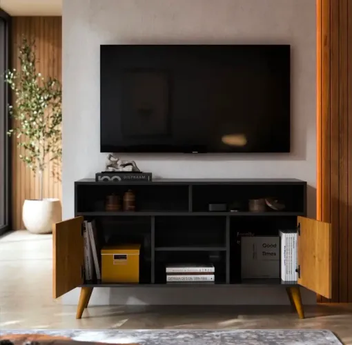 RACK PRETO PARA TV - até 32 polegadas