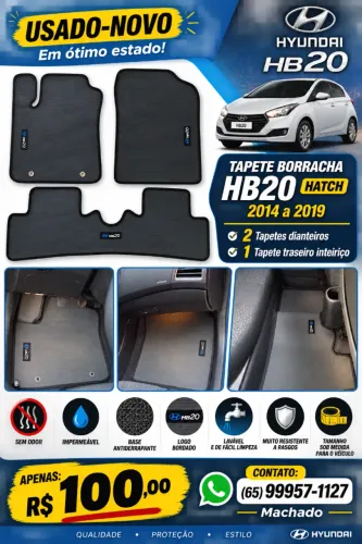 Jogo de Tapetes HB Hatch 2014 a 2019 (2 Frente / 1 Traseiro Inteiriço)