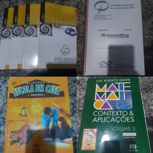 Kit 7 livros/apostilas pré vestibular de matemática 