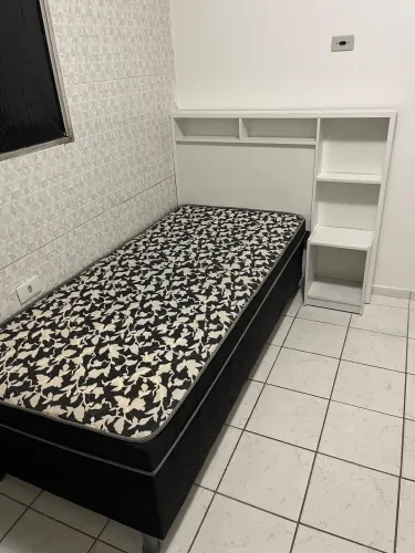 Cama Box com espelho de cama em madeira 