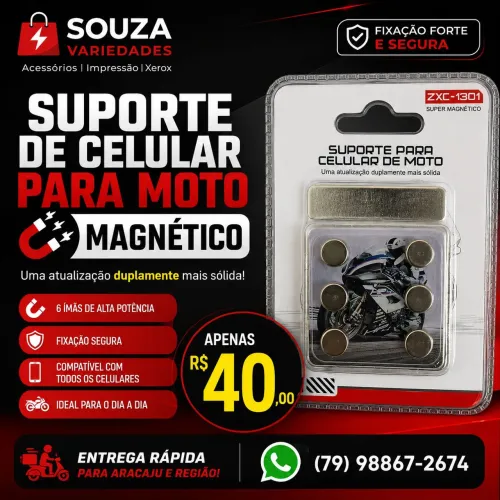 Suporte de Celular para Moto Magnético