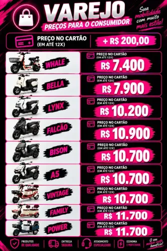 Moto elétrica preço é outro no pix