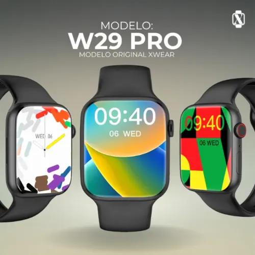 W29 PRO - MICROWEAR| FUNÇÃO DOIS GESTOS, 1G DE MEMÓRIA E CAPINHA DE BRINDE./ PRETO