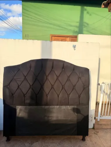 cabeceira veludo preta