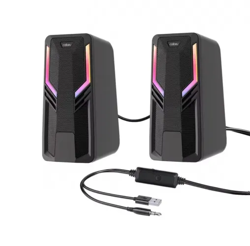 Caixa Caixinha De Som Pc Computador Notebook Gamer Tv Usb P2 Cor Preto