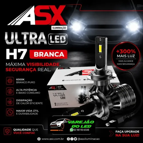 PROMOÇÃO! KIT LÂMPADAS ULTRA LED 10.000 MIL LÚMENS ASX 70W APROVA D'ÁGUA + ENTREGA GRÁTIS!