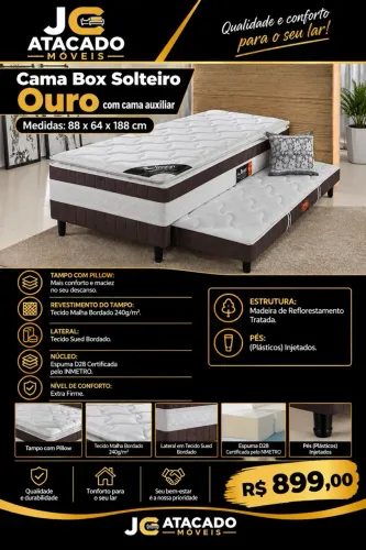 Cama Box Solteiro Ouro