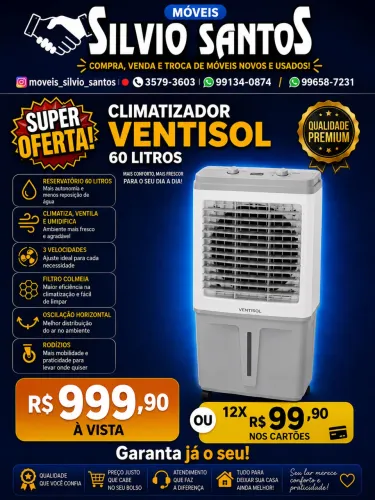 Climatizador 60 litros novo combino entrega e parcelo