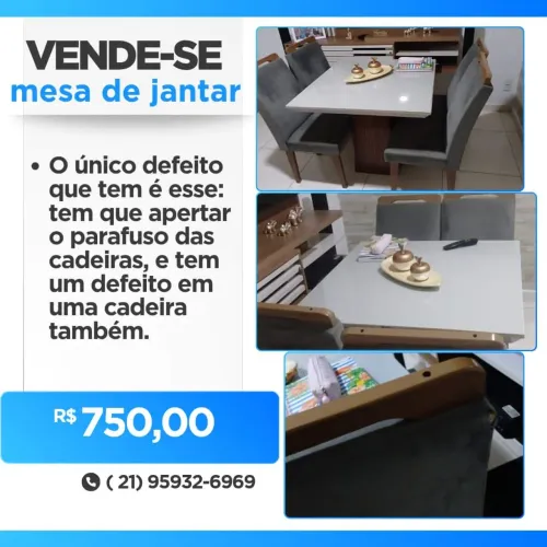 Mesa de vidro é 4 cadeiras $600 