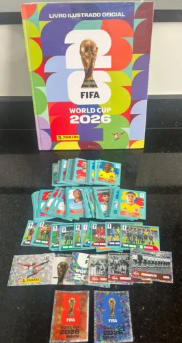 Lote 200 Figurinhas Copa 2026 Inclui FWC 6 8 e Outras Originais + Album de Brinde