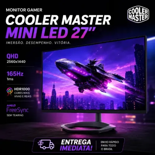 Monitor Gamer Cooler Master Mini LED 27? QHD 165Hz 1ms