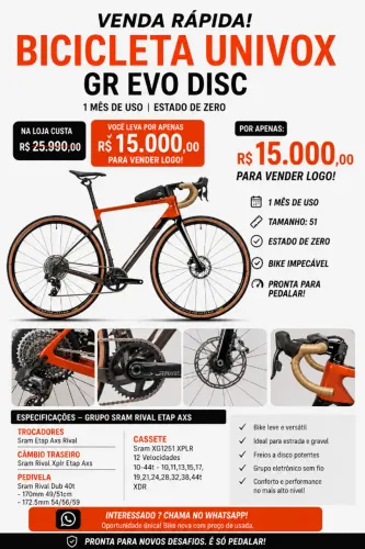Bicicleta Univox GR Evo Disc Bike Gravel
