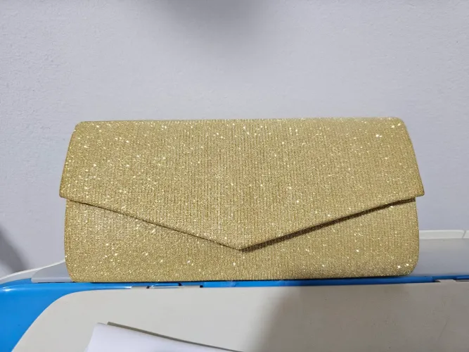 Bolsa Clutch Dourada (festa, casamento, aniversário)