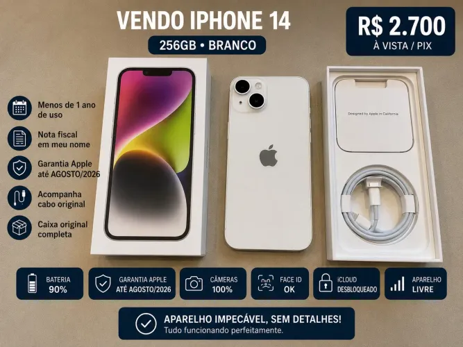 iPhone 14 256GB Branco