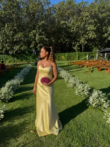 VESTIDO AMARELO MANTEIGA 