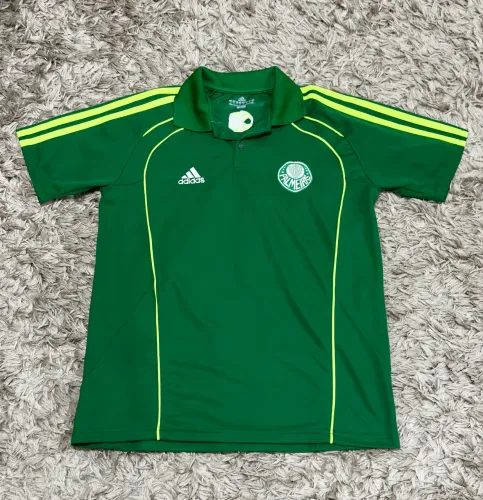 CAMISETA GOLA POLO - ADIDAS - VERDE E DETALHES VERDE LIMÃO 