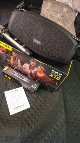 BOOMBOX DE SOM WKING X10 C/ 01 MICROFONE