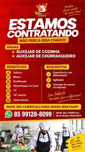 CHURRASQUEIRO E AUXILIAR DE CHURRASQUEIRA