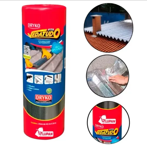 Manta asfaltica adesiva aluminizada Dryko 45cm x 10 m Vedatudo