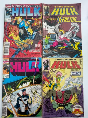 Lote 4 HQs O Novo Incrível Hulk - Abril - Hulk vs Justiceiro, Motoqueiro e X-Factor