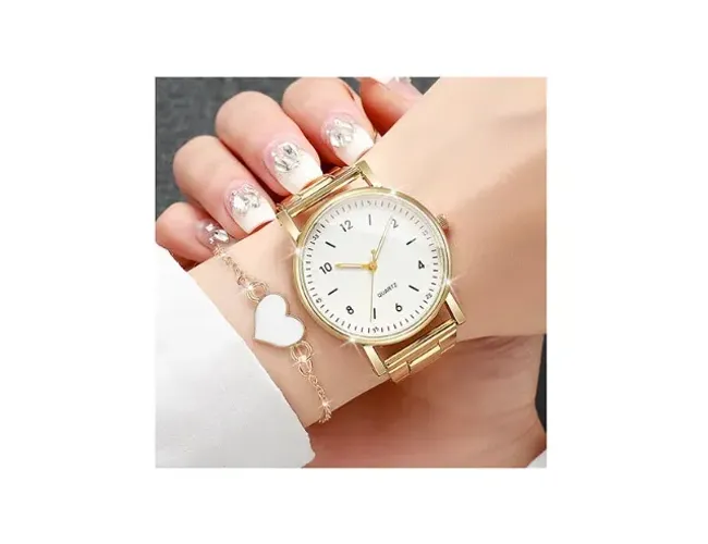 Relógios Femininos De Pulso Quartzo, Mais Pulseiras Coração