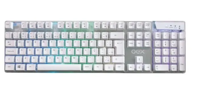 oex game teclado prismatic tc205 branco padrao abnt2 semi mecanico computador