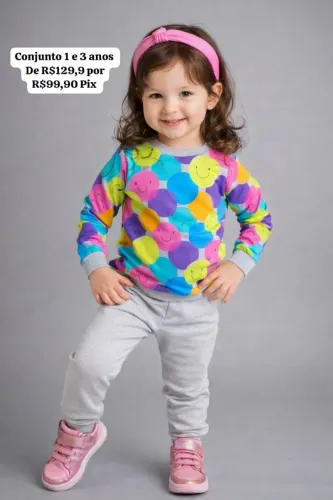Conjunto Moletom 1 a 3 anos - Fechei a Loja
