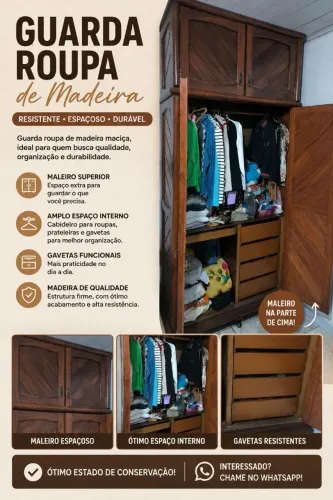Guarda roupa de madeira