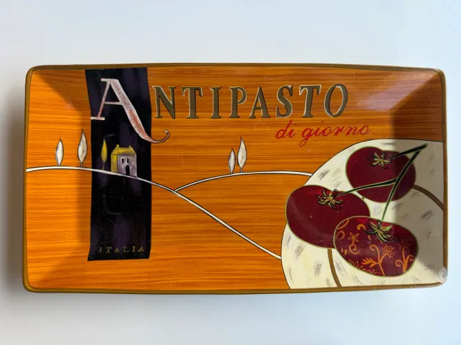 Travessa Grande Decorada Estilo Italiano - 45x24 cm