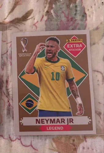 Figurinha Legend Neymar Bronze, Copa 2022, Original Panini