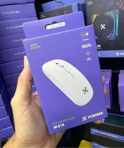 MOUSE SLIM RECARREGÁVEL FORTREK MS14 PRETO/BRANCO