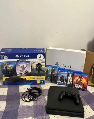 Ps4 Slim 1TB com jogos inclusos 