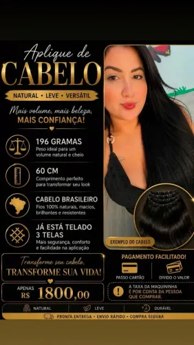 Vendo aplique em tele de cabelo brasileiro