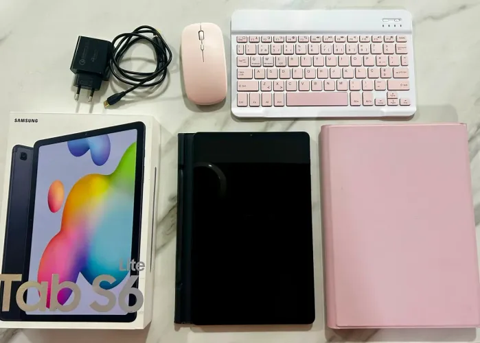 Tablet Samsung S6 Lite + S Pen + Capas + Teclado e Mouse