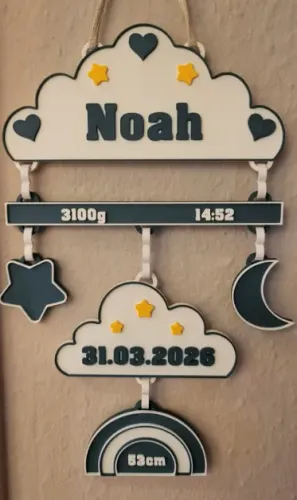 Móbile para bebê personalizado em 3D